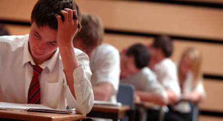 School pupils sitting an exam